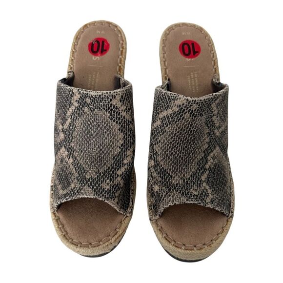 Toms Monica Mule Snakeskin Wedge Sandals size 10 - Picture 9 of 9
